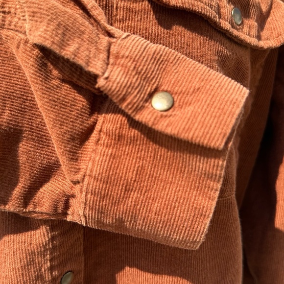 MODISH REBEL baby Whale Corduroy Shirt Snap Rust Brown Outdoor Gorpcore Fall M - Picture 4 of 10